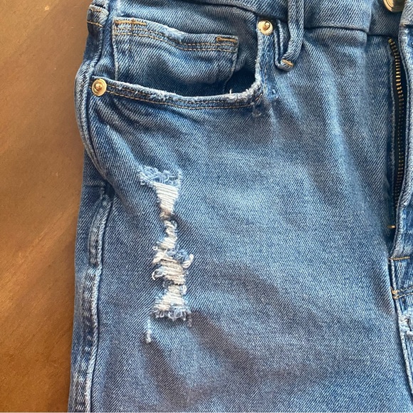 Good American Good Curve Straight Jeans GCS144T High Waist Distressed Sz 6 W 28 - Picture 7 of 10